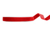 Velour ribbon, red, 15mm/10m