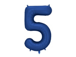 Foil Balloon Number ''5'', 86cm, Navy, Satin