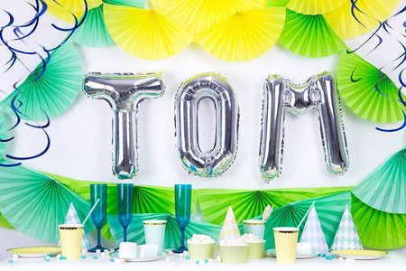 Foil balloon letter T 35cm, silver