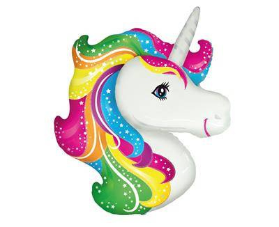 Foil balloon FX Colorful unicorn head, 62cm Luz