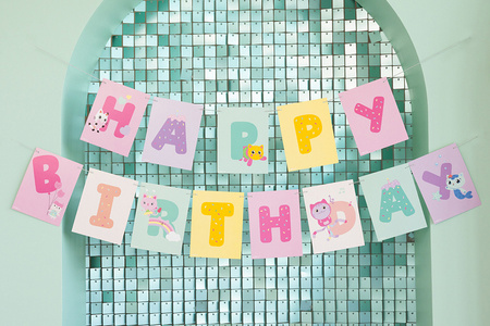 Banner Happy Birthday Gabbys Dollhouse 180 x 15 cm