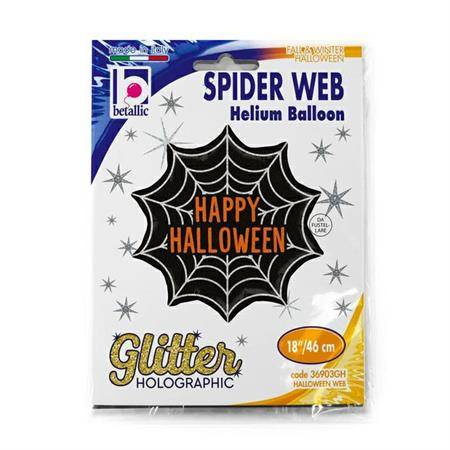 Balon Foliowy Halloween Sieć Pająka holo 46 cm