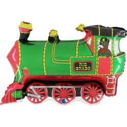 Foil balloon Train Ciuchcia Locomotive Green, 84cm