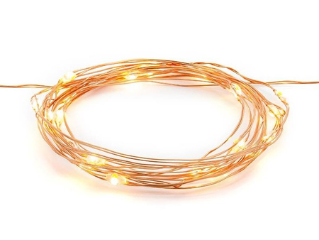 LED lamps, warm white, on a copper wire, 20 LEDs