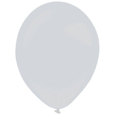 Balony lateksowe Srebrne, Decorator Metallic Silver, 35cm, 50 szt.