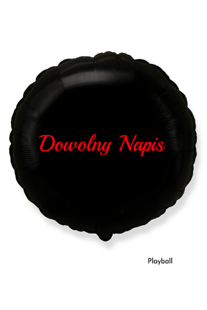 Round foil balloon, black, with a custom message