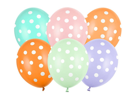Latex balloons Colorful dots 30cm, 50 pieces