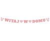 Girlanda papierowa Witaj w domu różowa, 280 cm