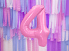 The number 4 Foil balloon, 86cm pink