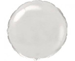 Foil Balloon, round, white, 46cm