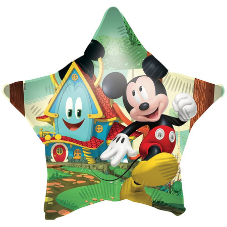 Folienballon Stern Mickey Rock the House mit einem Gewicht, 46 cm