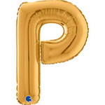 Folienballon Buchstabe P, 66 cm, Gold