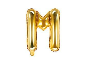 Balon foliowy Litera M 35cm, Złota
