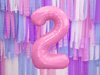 The number 2 Foil balloon, 86cm pink