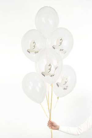 Pigeon Balloons, Crystal Clear, 30cm 6 pcs.