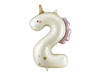 Foil Balloon Number 2 Unicorn Cream Rose Gold 93cm