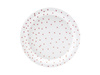 Paper plates dots, white, rose gold, 18cm, 6 pcs.