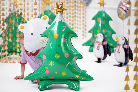 Standing balloon Foil Christmas tree, 78x94cm