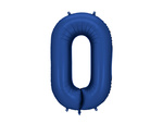 Foil Balloon Number ''0'', 86cm, Navy, Satin