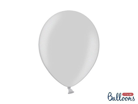Strong balloons, Metallic Silver Snow, 30cm, 50 pcs.