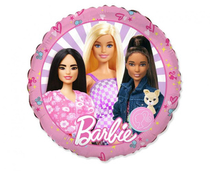 Round Foil Balloon, 46 cm, 18", Barbie