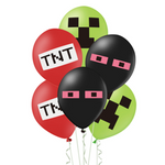 A set of balloons with minecraft printing, 30cm, 12 pcs