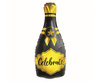 Foil Balloon Champagne "Celebrate" – 35x76 cm, Black and Gold