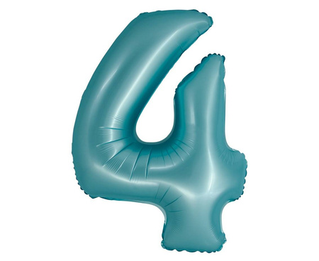 Foil Balloon Number 4 blue matte Smart, 76cm