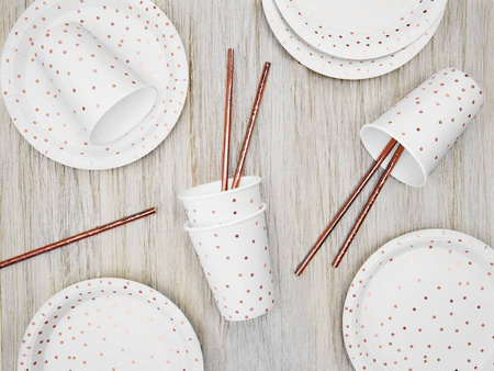 Cups Dots, White, Rose Gold 260ml
