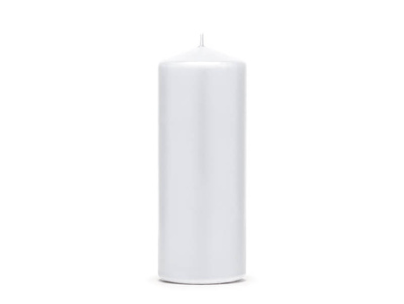 Matte white candle, 15 cm