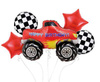 Balony foliowe - zestaw Monster Truck, Happy Birthday 5 szt.