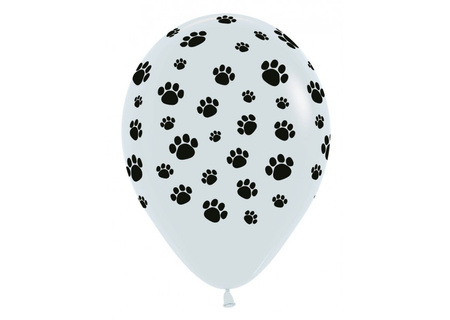 Sempertex Latexballons, Paws - White Pfotenabdrücke, Hund, 30 cm, 25 Stk.