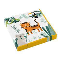 Get Wild napkins, animals 33x33 cm, 16 pieces