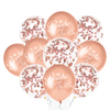 Balony na Wieczór Panieński, Bride to Be rose gold z konfetti 30 cm, 10szt