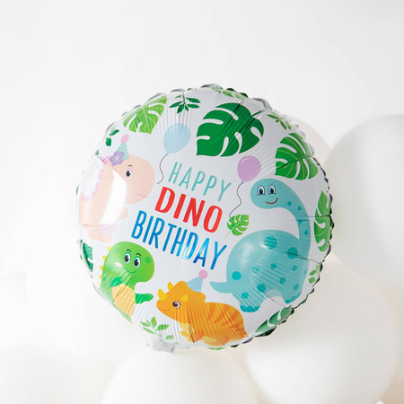 Foil balloon Happy Dino Birthday Dinosaurs, 46 cm