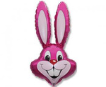 Folienballon Hase rosa, 66 cm