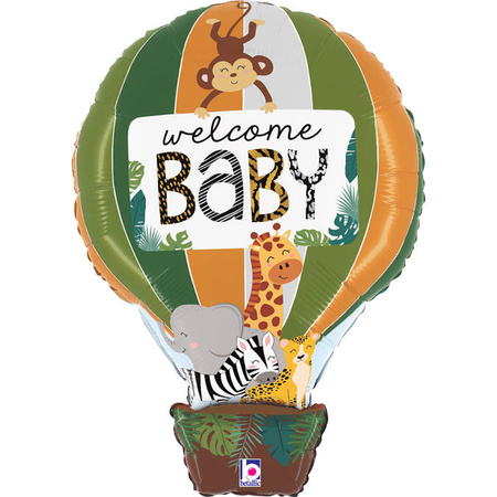 Foil Balloon - Welcome Baby jungle 76cm