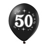 A set of balloons for 50th birthday, black and gold, 30cm, 10pcs