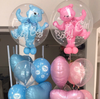 Balloon in a balloon, Baby Girl Bear Blue, 59 x 69cm