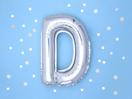 Foil balloon Letter F, 35cm, silver