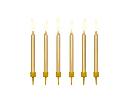 Birthday candles smooth, gold (1, Op. / 6 pcs.)