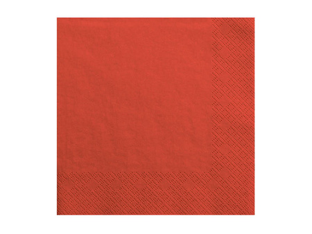 Three-layer napkins, red 33x33cm (1 op. / 20 pcs.)