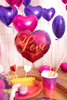 Purple-pink foil balloon Heart "Love", 46cm