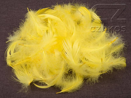 Decorative feathers - lemon, yellow, 12 g