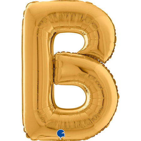 Foil balloon Letter B, 66cm, Gold