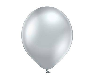Latex balloon D5 Glossy Silver silver 12cm, 100 pcs