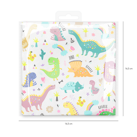 Napkins in Dinosaurs 33x33cm, 10 pcs.