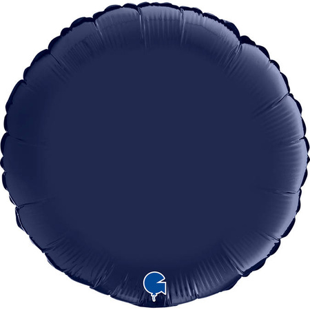Folienballon - Rund satiniert navy blau 46 cm, Grabo