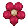 Balon foliowy Kwiatek czerwony matowy stokrotki, 45cm, zestaw 3szt.