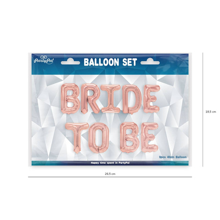 Balloons set Bride to be, Rose Gold, 45 cm